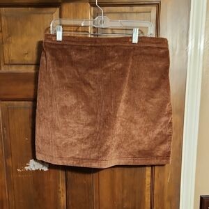 Brown Corduroy Skirt